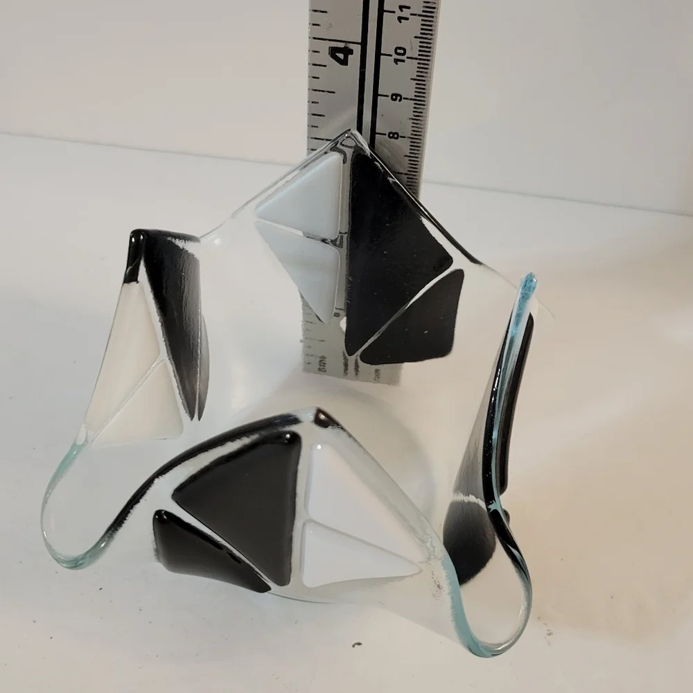Modern Style Fused Glass Candle Holder